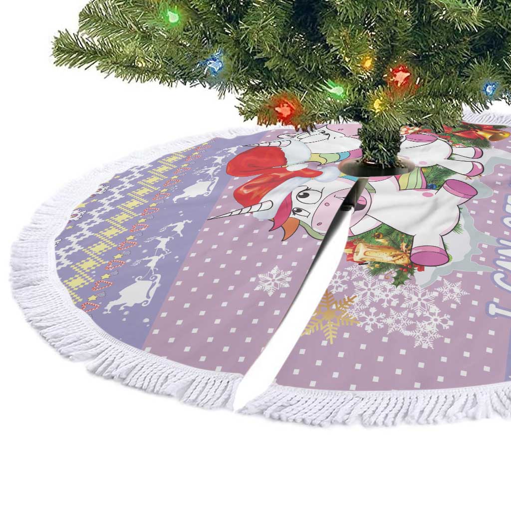 Unicorn Naughty List Tree Skirt Christmas Funny - Wonder Print Shop