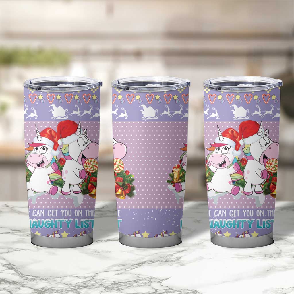 Unicorn Naughty List Tumbler Cup Christmas Funny - Wonder Print Shop