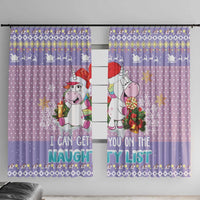 Unicorn Naughty List Window Curtain Christmas Funny - Wonder Print Shop