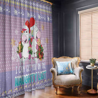 Unicorn Naughty List Window Curtain Christmas Funny - Wonder Print Shop