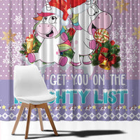 Unicorn Naughty List Window Curtain Christmas Funny - Wonder Print Shop