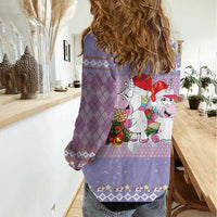 Unicorn Naughty List Women Casual Shirt Christmas Funny - Wonder Print Shop