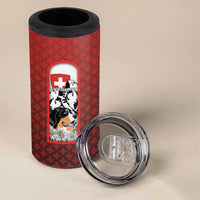 Switzerland Bernese Mountain Dog 4 in 1 Can Cooler Tumbler Edelweiss Coat Of Arms