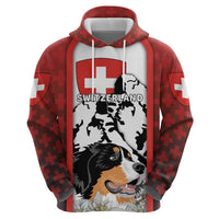 Switzerland Bernese Mountain Dog Hoodie Edelweiss Coat Of Arms