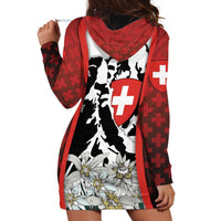 Switzerland Bernese Mountain Dog Hoodie Dress Edelweiss Coat Of Arms