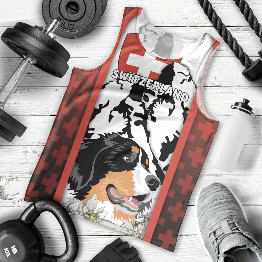Switzerland Bernese Mountain Dog Men Tank Top Edelweiss Coat Of Arms