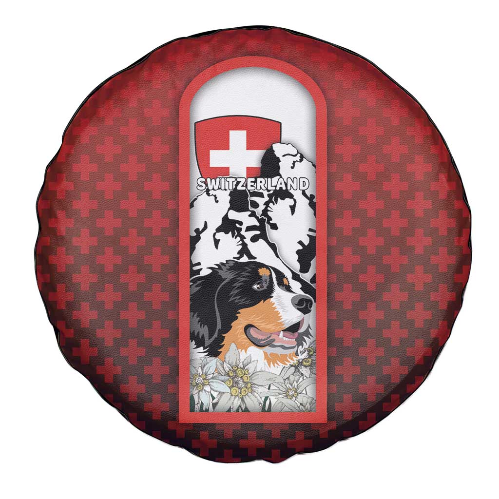 Switzerland Bernese Mountain Dog Spare Tire Cover Edelweiss Coat Of Arms