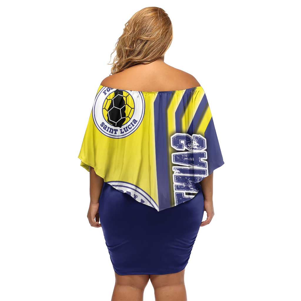 Saint Lucia Football Family Matching Off Shoulder Short Dress and Hawaiian Shirt Piton Boyz Soccer - Road To Champion