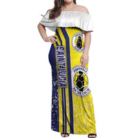 Saint Lucia Football Off Shoulder Maxi Dress Piton Boyz Soccer - Road To Champion