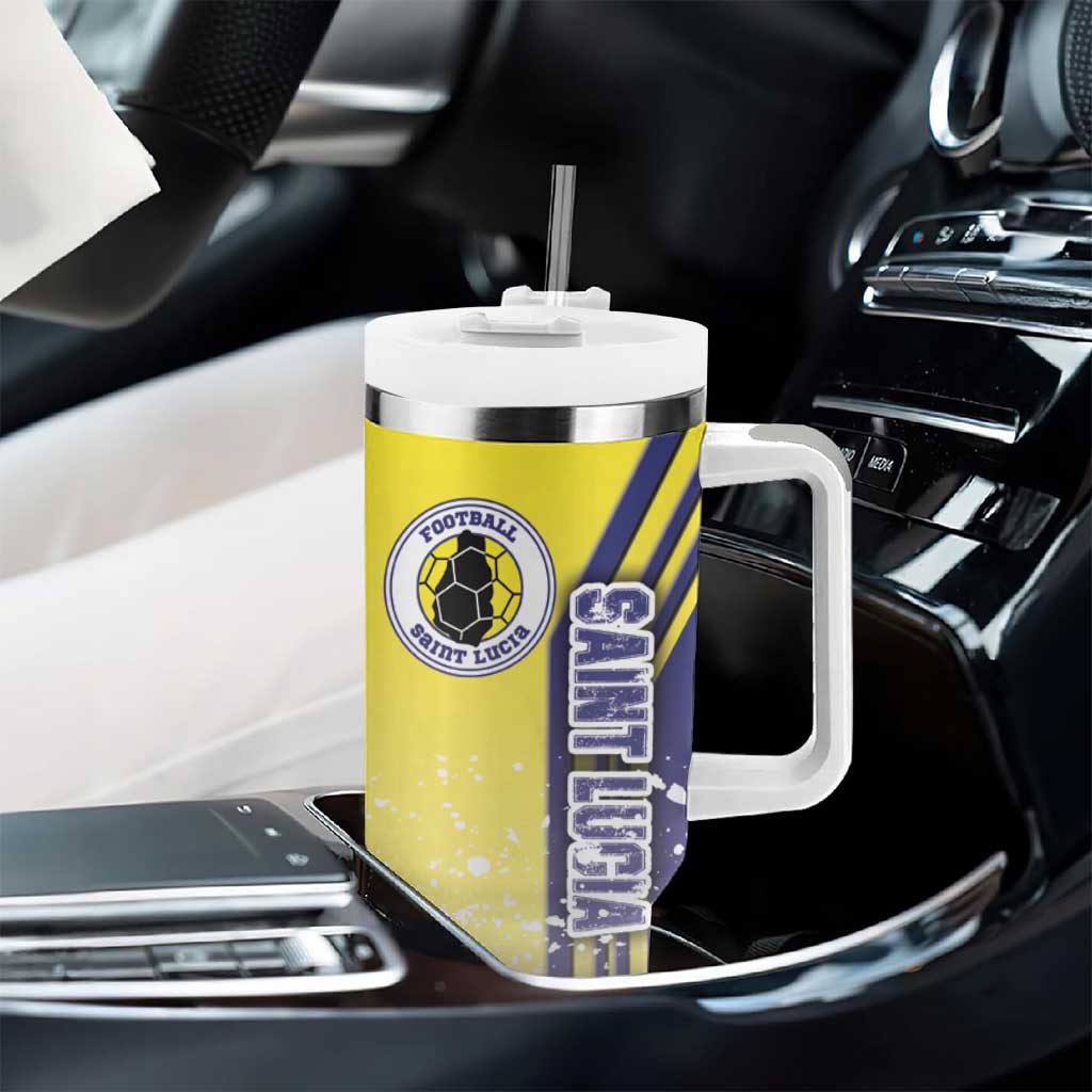 Saint Lucia Football Tumbler With Handle Piton Boyz Soccer - Road To Champion