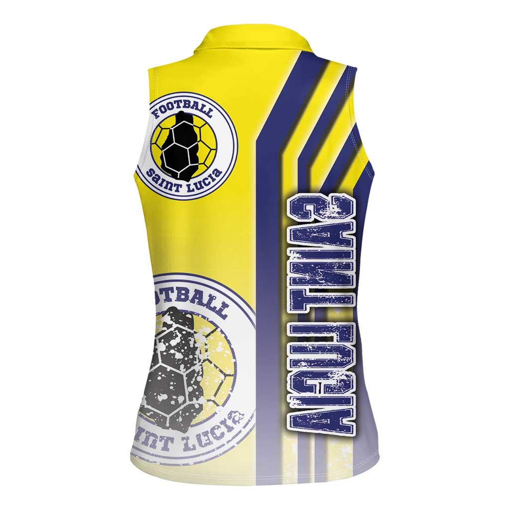 Saint Lucia Football Women Sleeveless Polo Shirt Piton Boyz Soccer - Road To Champion