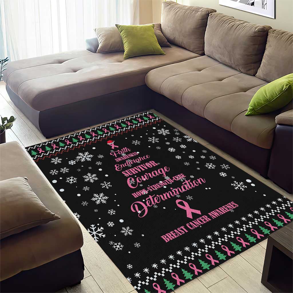 Christmas Tree Breast Cancer Area Rug Survivor - Wonder Print Shop