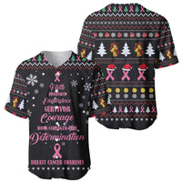 Christmas Tree Breast Cancer Baseball Jersey Survivor - Wonder Print Shop