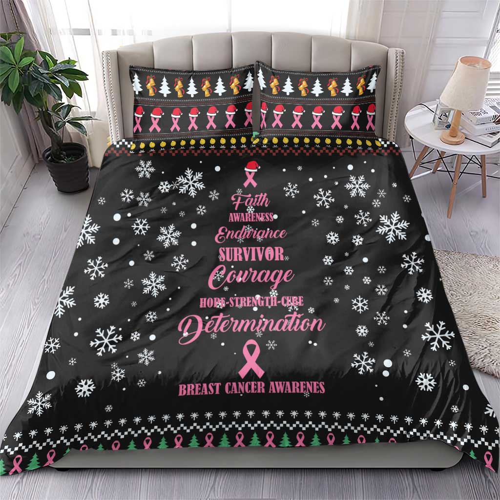 Christmas Tree Breast Cancer Bedding Set Survivor - Wonder Print Shop