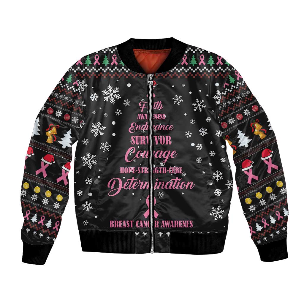 Christmas Tree Breast Cancer Bomber Jacket Survivor - Wonder Print Shop