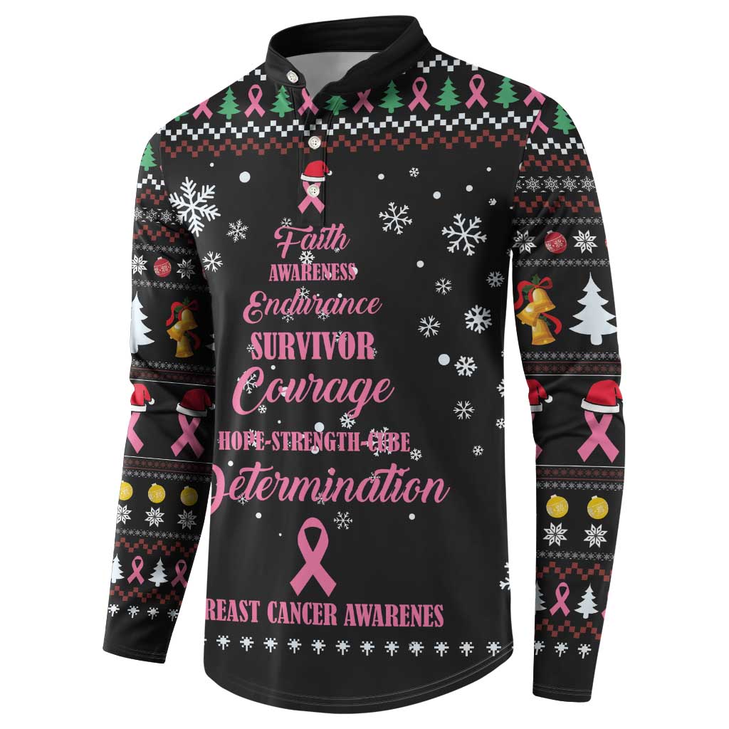 Christmas Tree Breast Cancer Button Sweatshirt Survivor - Wonder Print Shop