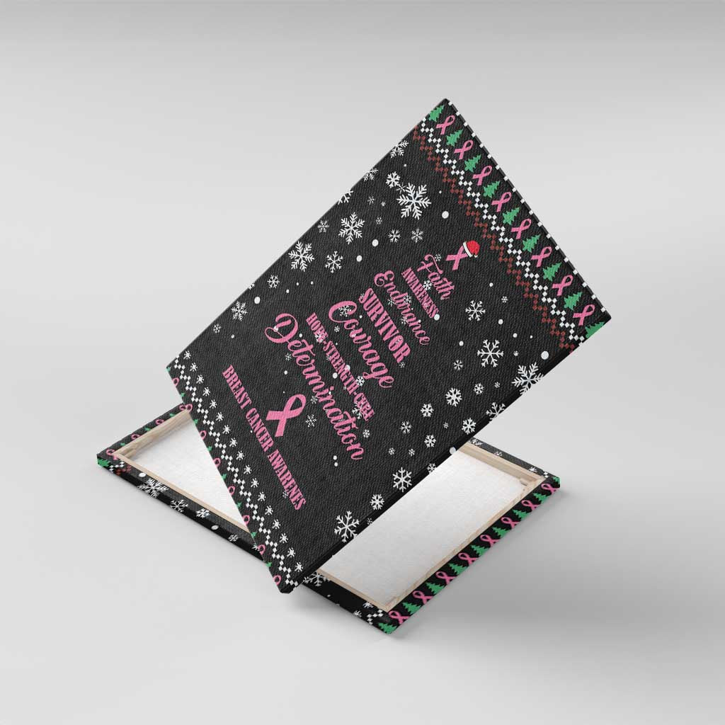Christmas Tree Breast Cancer Canvas Wall Art Survivor - Wonder Print Shop