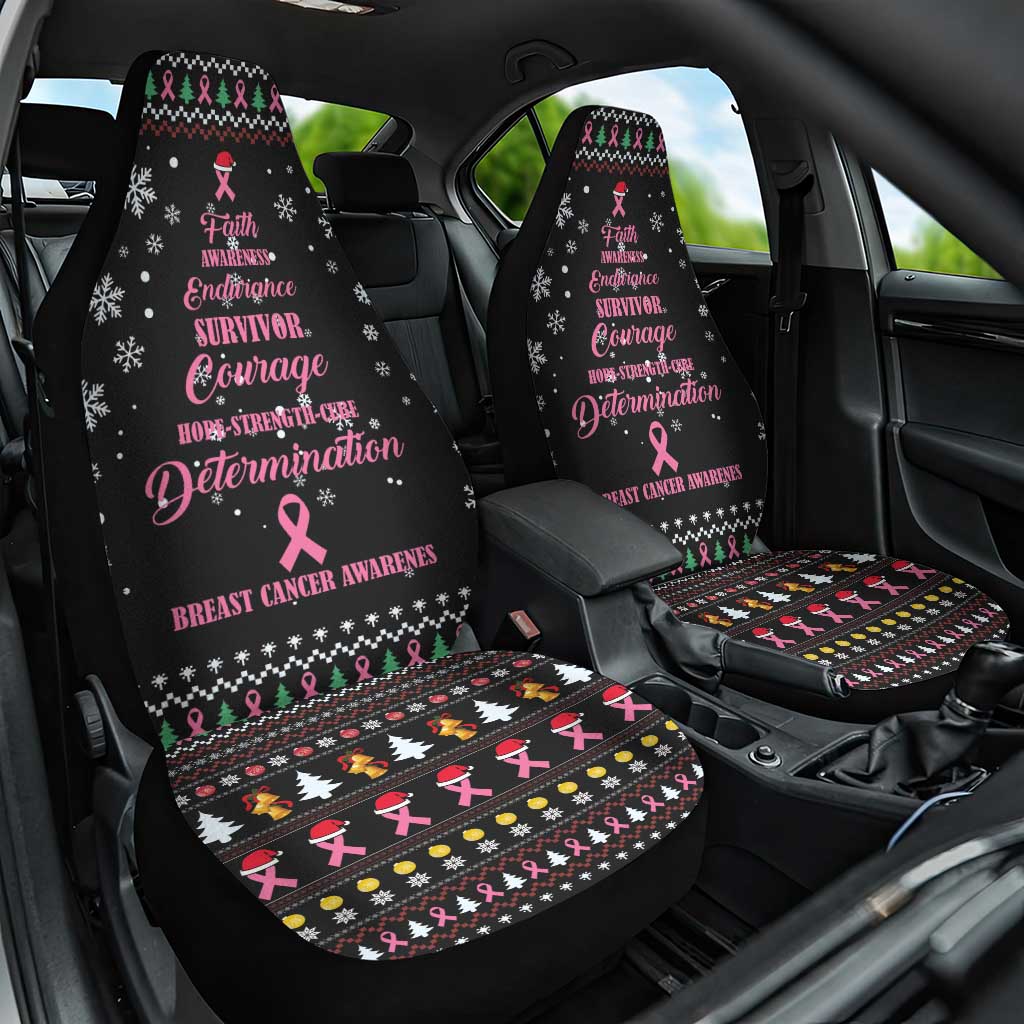 Christmas Tree Breast Cancer Car Seat Cover Survivor - Wonder Print Shop