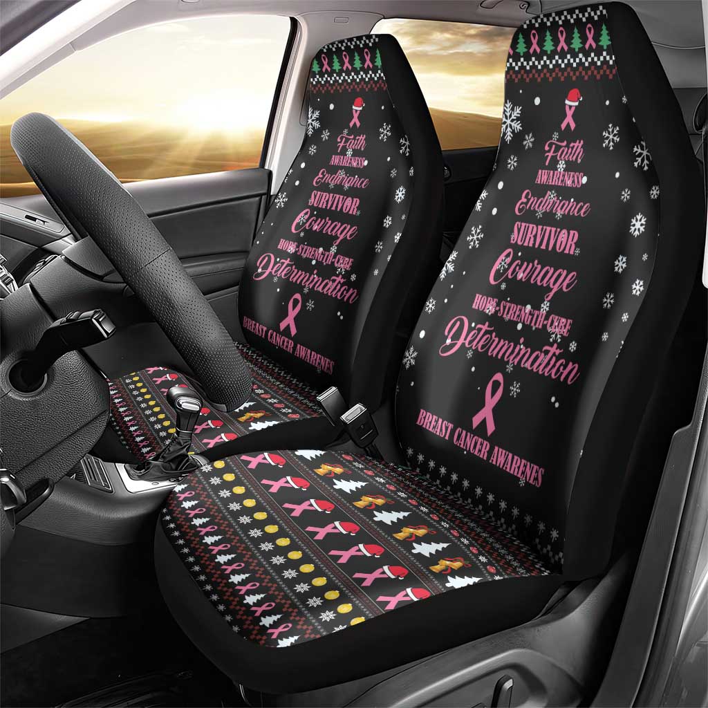 Christmas Tree Breast Cancer Car Seat Cover Survivor - Wonder Print Shop