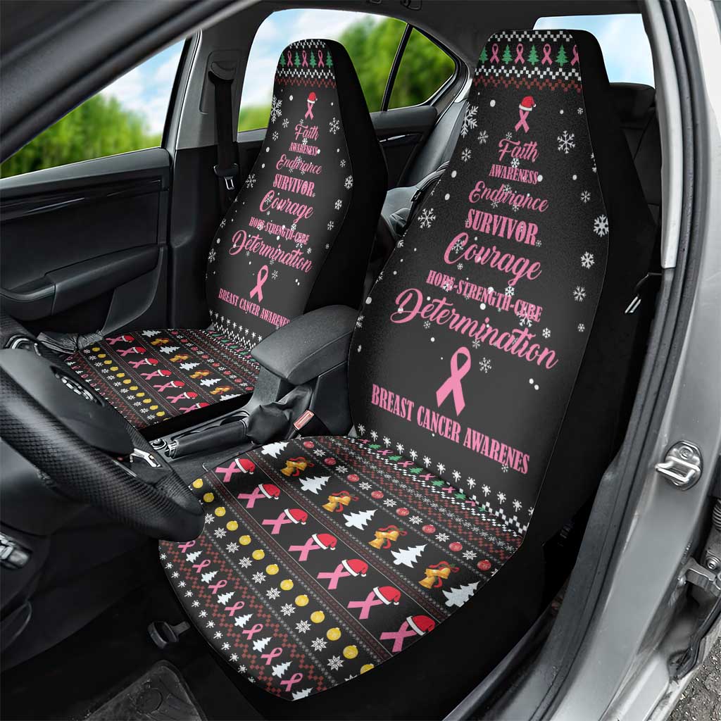 Christmas Tree Breast Cancer Car Seat Cover Survivor - Wonder Print Shop