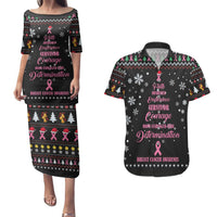 Christmas Tree Breast Cancer Couples Matching Puletasi and Hawaiian Shirt Survivor - Wonder Print Shop