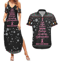 Christmas Tree Breast Cancer Couples Matching Summer Maxi Dress and Hawaiian Shirt Survivor - Wonder Print Shop