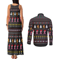 Christmas Tree Breast Cancer Couples Matching Tank Maxi Dress and Long Sleeve Button Shirt Survivor - Wonder Print Shop