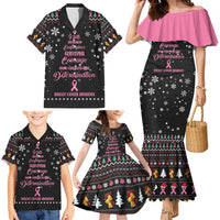Christmas Tree Breast Cancer Family Matching Mermaid Dress and Hawaiian Shirt Survivor - Wonder Print Shop