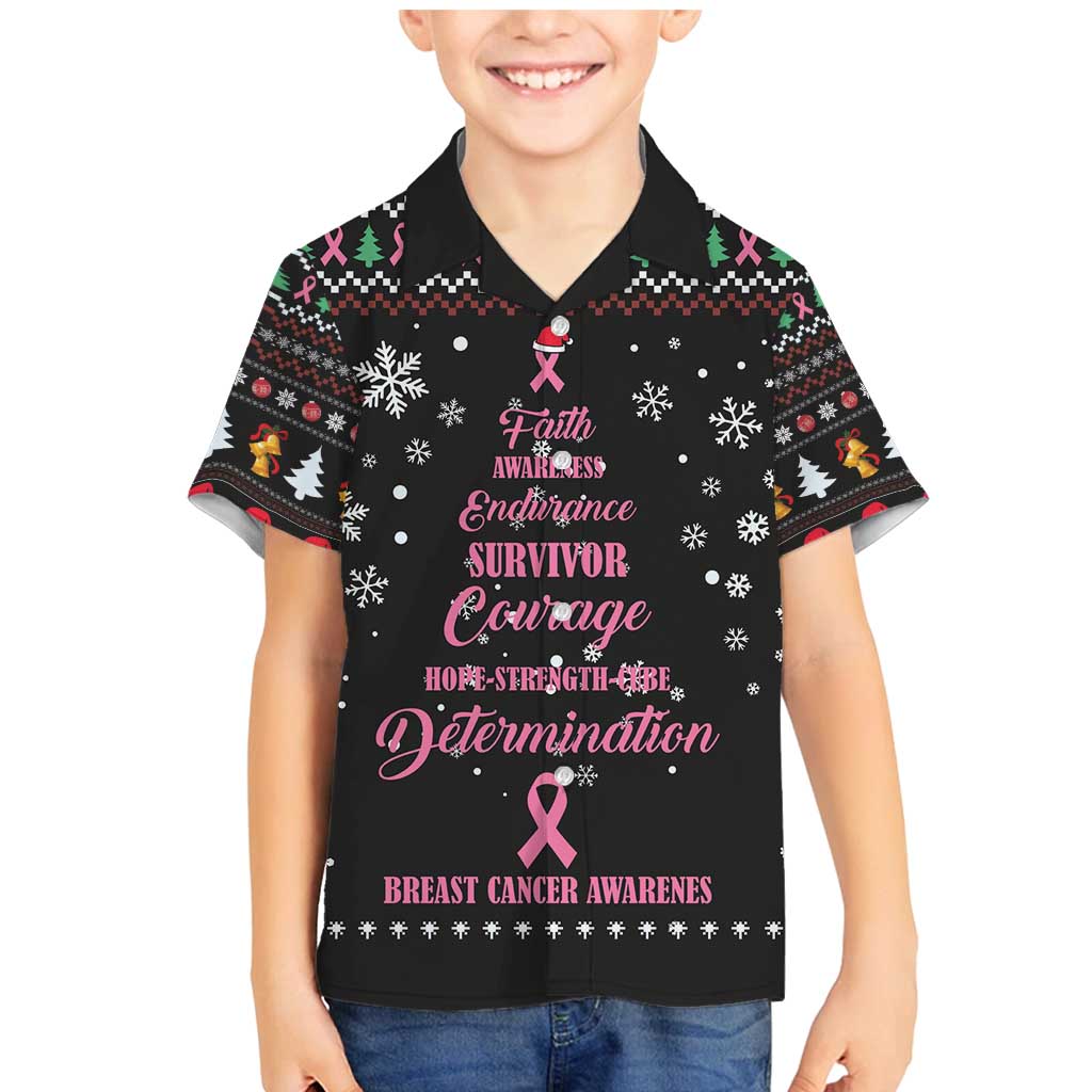 Christmas Tree Breast Cancer Family Matching Mermaid Dress and Hawaiian Shirt Survivor - Wonder Print Shop