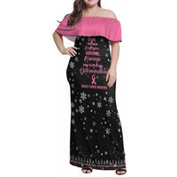 Christmas Tree Breast Cancer Family Matching Off Shoulder Maxi Dress and Hawaiian Shirt Survivor - Wonder Print Shop
