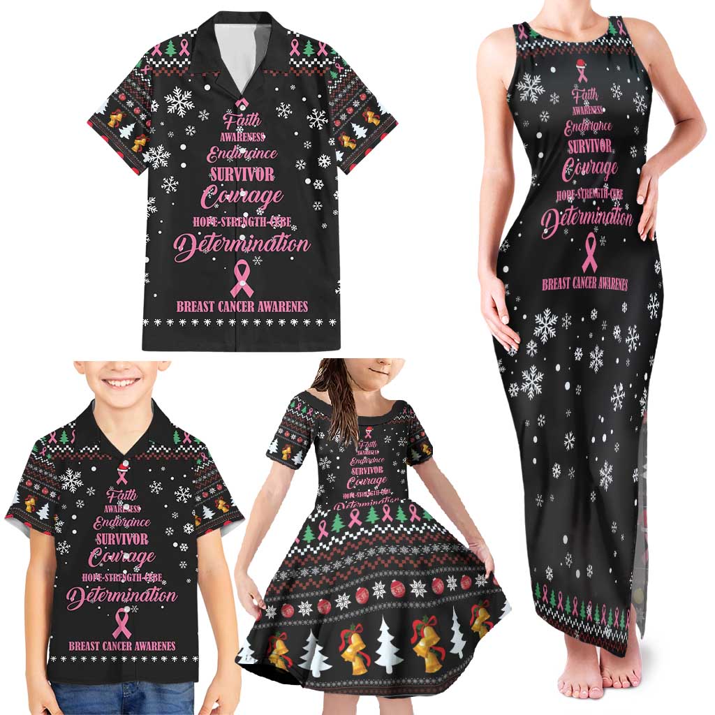 Christmas Tree Breast Cancer Family Matching Tank Maxi Dress and Hawaiian Shirt Survivor - Wonder Print Shop
