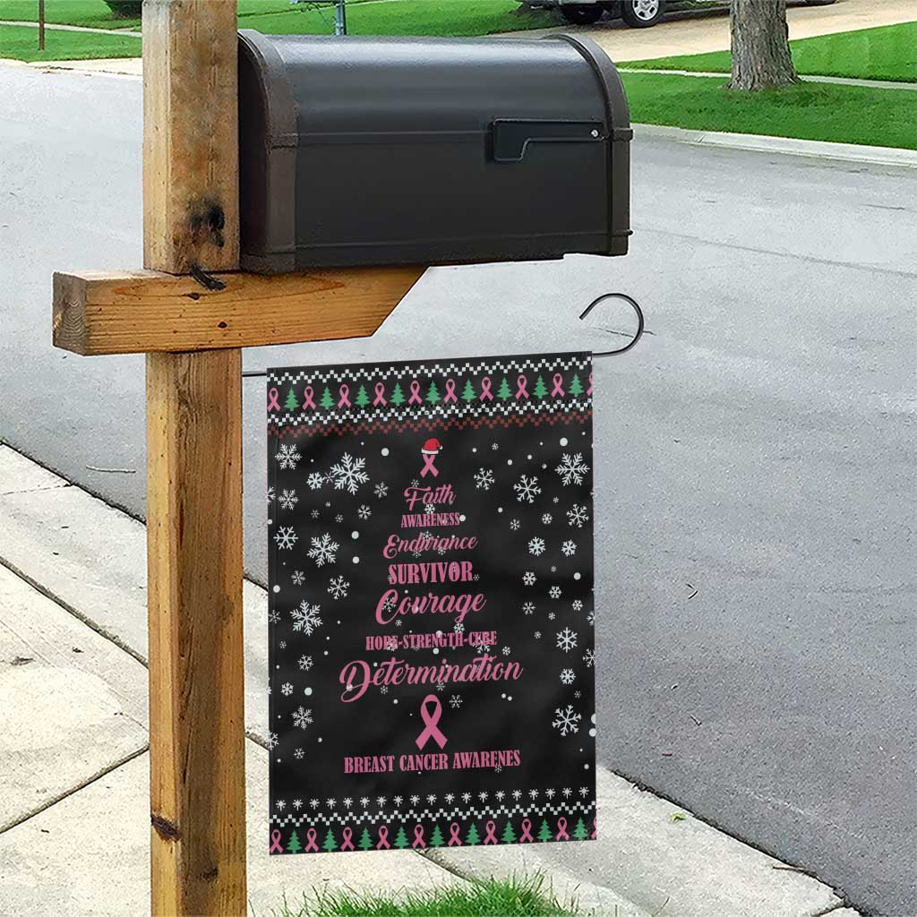 Christmas Tree Breast Cancer Garden Flag Survivor - Wonder Print Shop