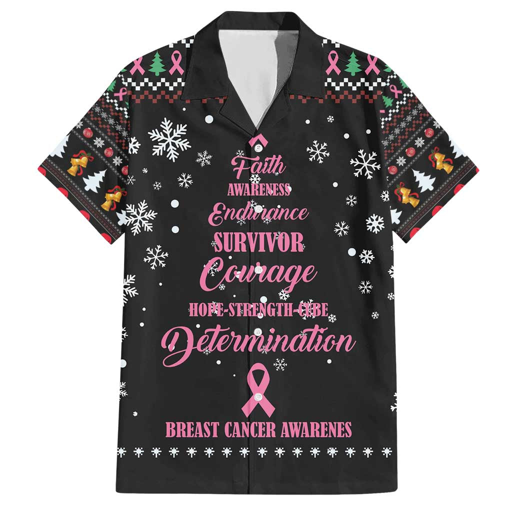 Christmas Tree Breast Cancer Hawaiian Shirt Survivor - Wonder Print Shop