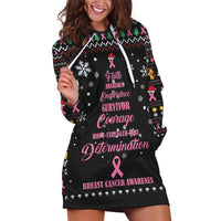 Christmas Tree Breast Cancer Hoodie Dress Survivor - Wonder Print Shop