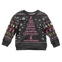 Christmas Tree Breast Cancer Kid Ugly Christmas Sweater Survivor - Wonder Print Shop