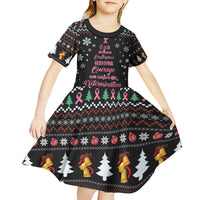 Christmas Tree Breast Cancer Kid Short Sleeve Dress Survivor - Wonder Print Shop