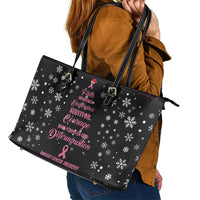 Christmas Tree Breast Cancer Leather Tote Bag Survivor - Wonder Print Shop