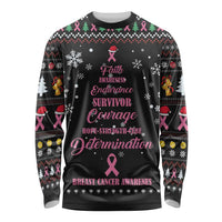 Christmas Tree Breast Cancer Long Sleeve Shirt Survivor - Wonder Print Shop