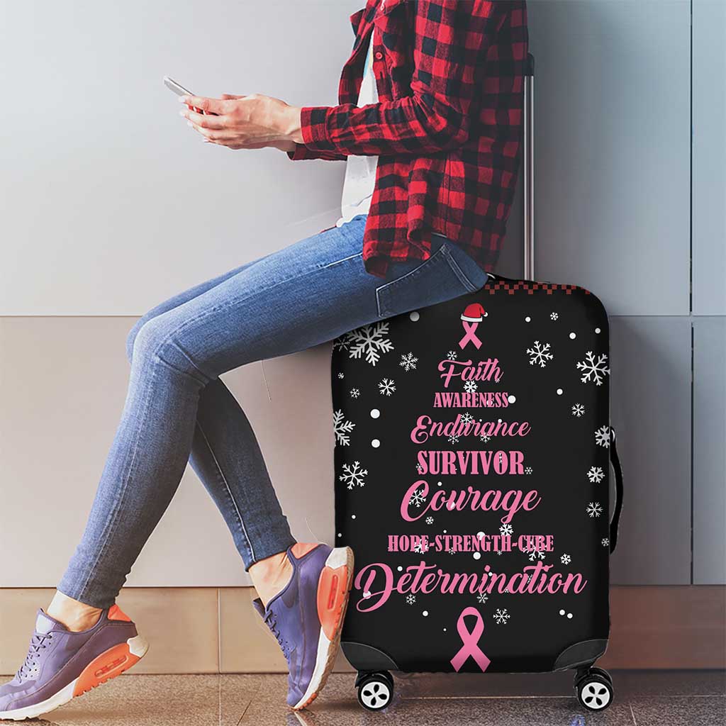 Christmas Tree Breast Cancer Luggage Cover Survivor - Wonder Print Shop