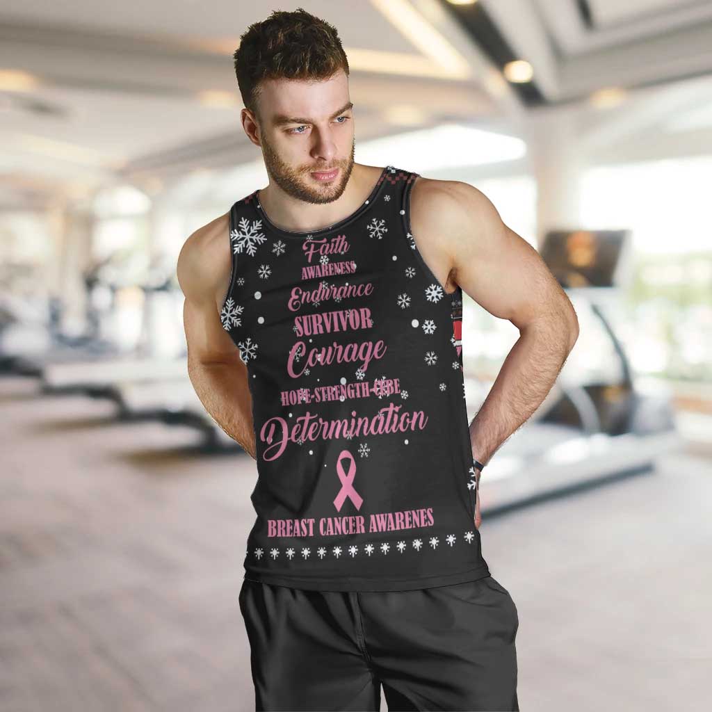 Christmas Tree Breast Cancer Men Tank Top Survivor - Wonder Print Shop