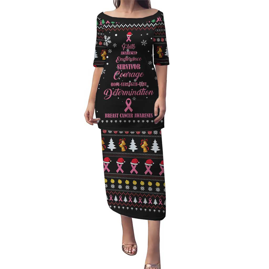 Christmas Tree Breast Cancer Puletasi Survivor - Wonder Print Shop