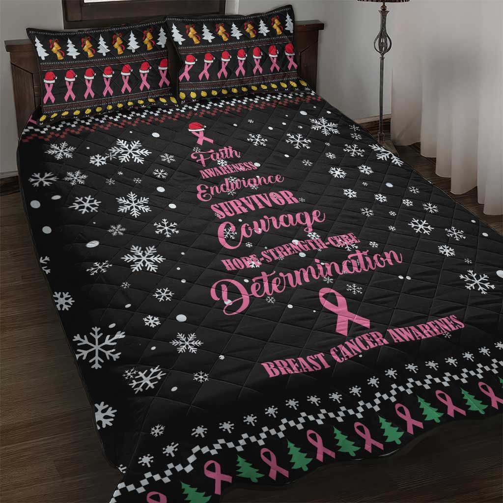 Christmas Tree Breast Cancer Quilt Bed Set Survivor - Wonder Print Shop
