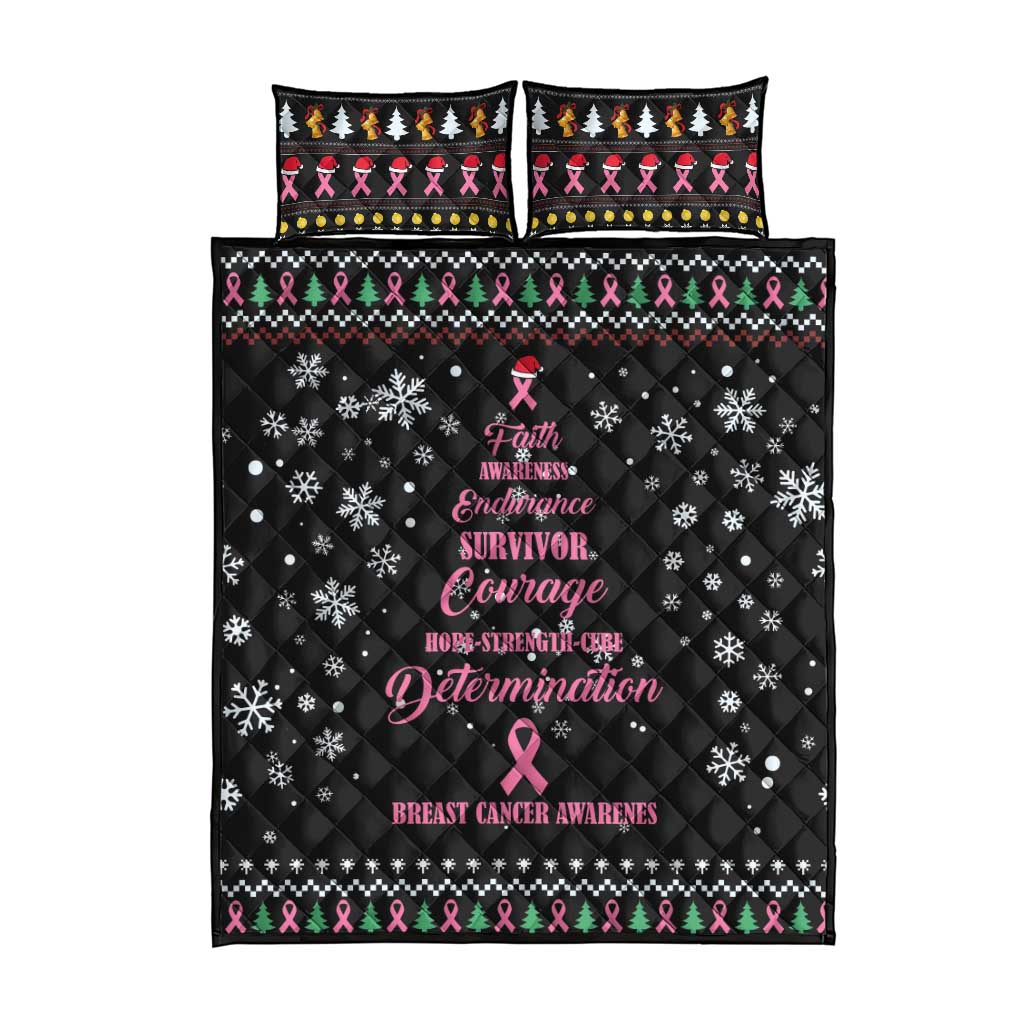 Christmas Tree Breast Cancer Quilt Bed Set Survivor - Wonder Print Shop