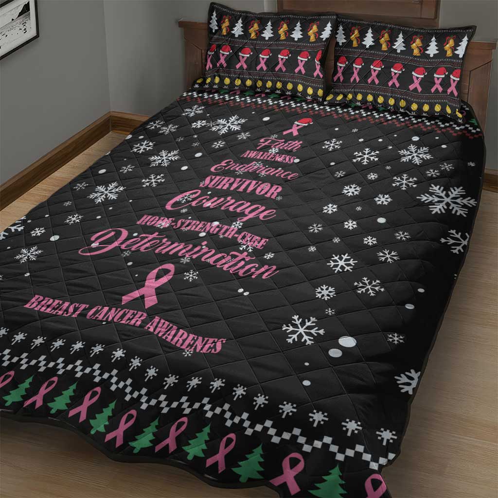 Christmas Tree Breast Cancer Quilt Bed Set Survivor - Wonder Print Shop