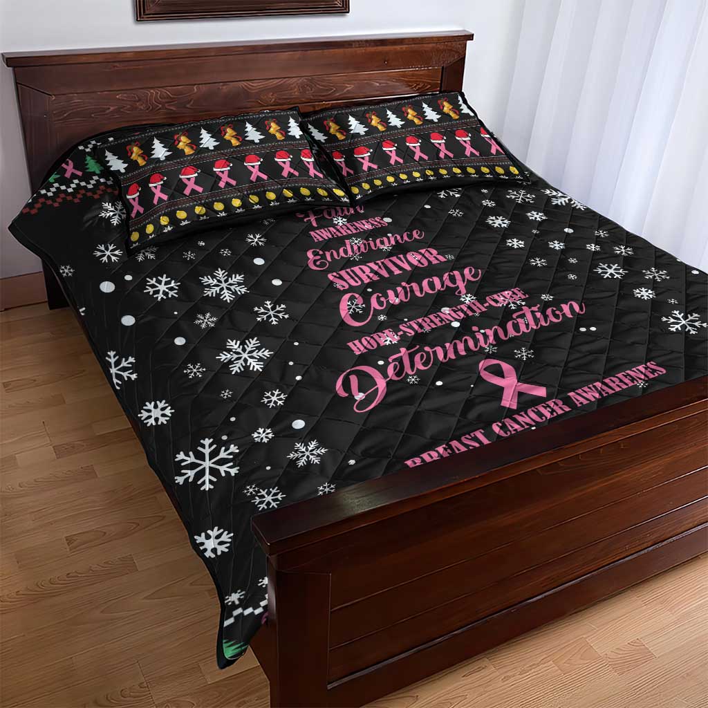 Christmas Tree Breast Cancer Quilt Bed Set Survivor - Wonder Print Shop