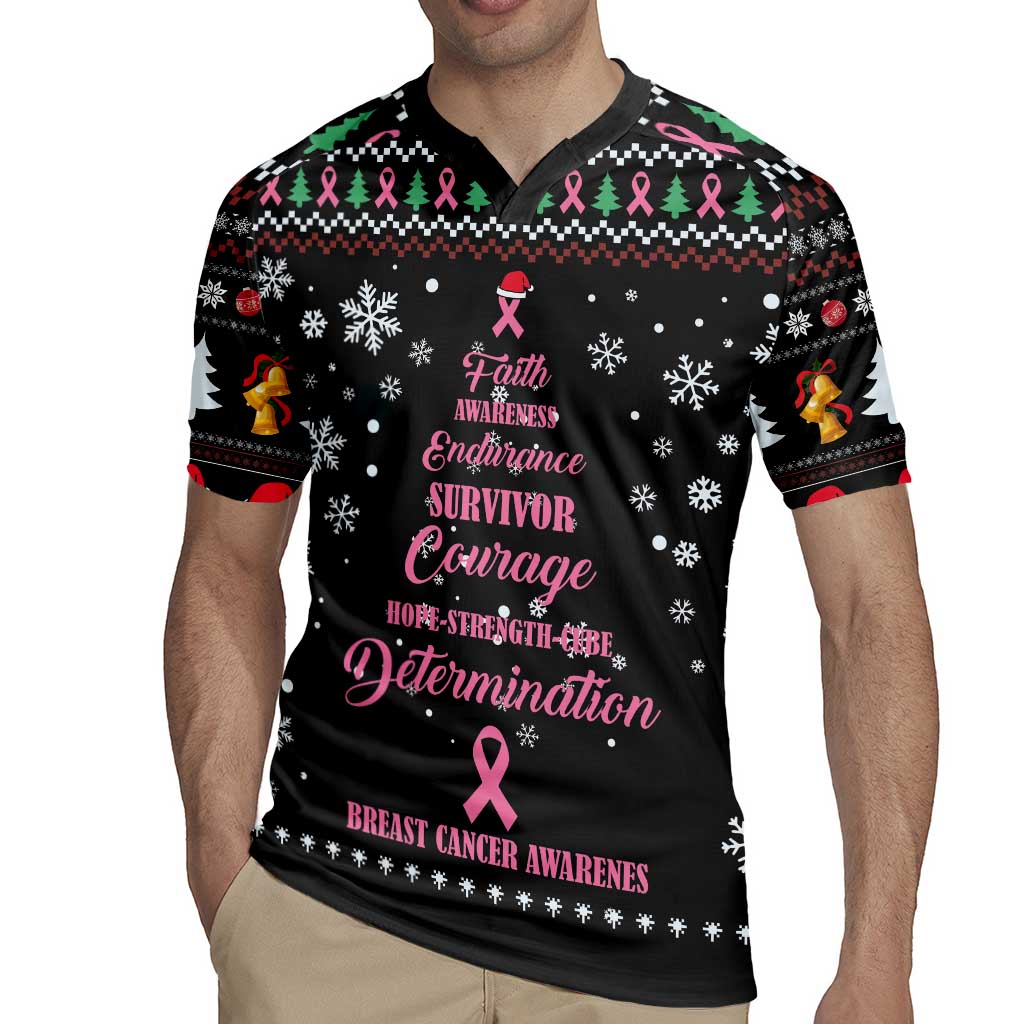 Christmas Tree Breast Cancer Rugby Jersey Survivor - Wonder Print Shop
