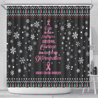 Christmas Tree Breast Cancer Shower Curtain Survivor