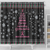 Christmas Tree Breast Cancer Shower Curtain Survivor