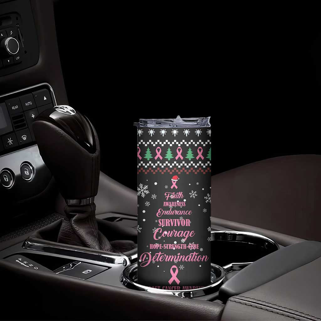 Christmas Tree Breast Cancer Skinny Tumbler Survivor - Wonder Print Shop