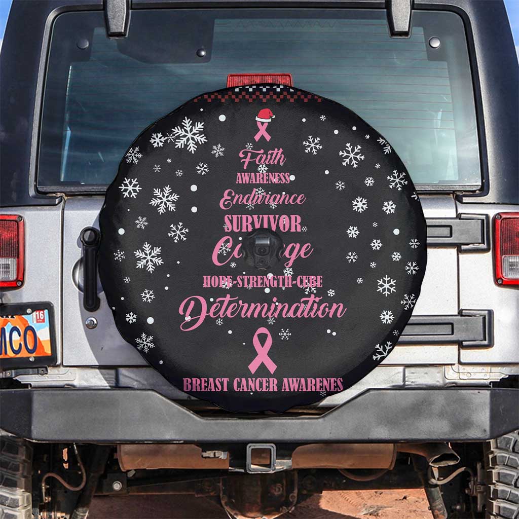 Christmas Tree Breast Cancer Spare Tire Cover Survivor - Wonder Print Shop